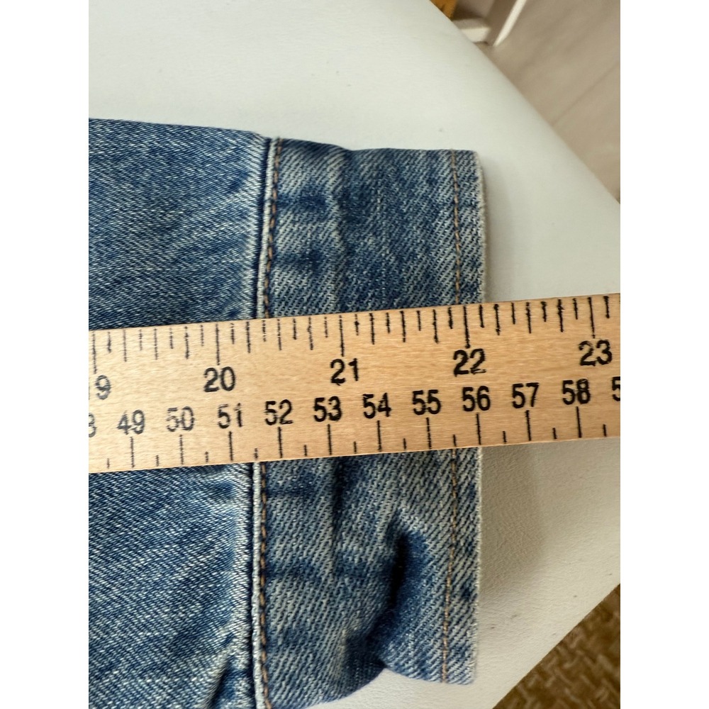 Zara Women Medium Wash Cropped Oversized Bomber Denim Jacket Large NEW - Picture 3 of 9